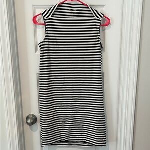 Kate Spade Black and White Striped Midi Dress